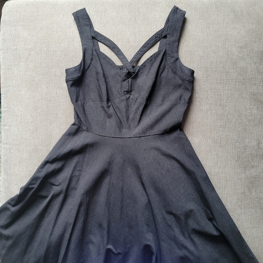 Voodoo Vixen Black Fit and Flare Midi Dress - Picture 2 of 3